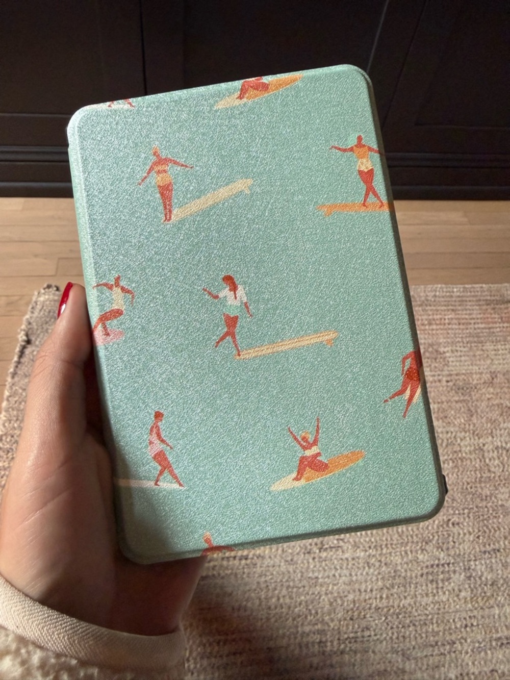 Mint Surf Print Kindle Case